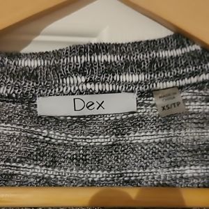 Dex xs cardigan. Black, Grey and white.